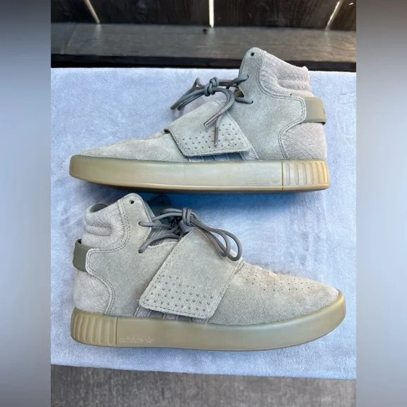 Adidas Invader Strap Green Grey Suede US M 7.5 W 9 - Picture 2 of 6